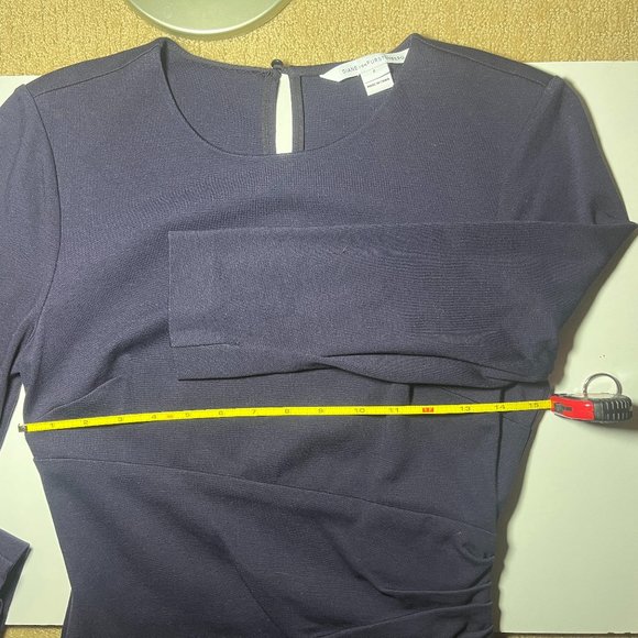 Diane Von Furstenberg Navy Midi Dress - Picture 5 of 7